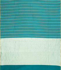 Cyan Woven Banarasi Khaddi Georgette Silk Saree With Stripes-BE1943