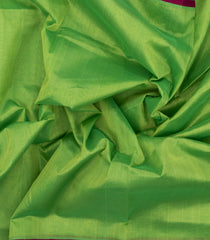 Mint Green Handloom Korvai Silk Cotton Saree With Crimson Border-SC3901