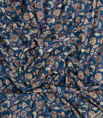 Navy Blue Printed Synthetic Dola Silk Saree With Zari Border-SY0256