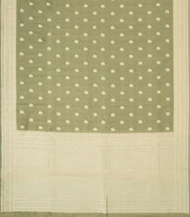 Sage Green Woven Art Dupion Tissue Saree With Floral Zari Motifs-BL5838