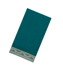 Teal Woven Art Crepe Saree With Floral Embroidered Border-BL4974