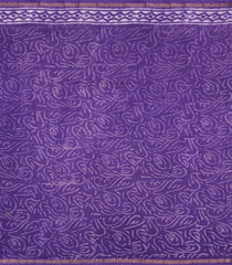 Purple Printed Chanderi Cotton Saree With Floral Motifs-CC1760