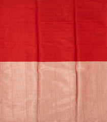 Red Handloom Half & Half Chanderi Cotton Tissue Saree-CC1345