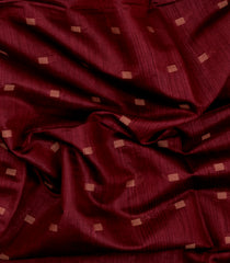 Crimson Woven Tussar Silk Saree With Floral Motifs & Contrast Border-TU3552