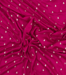 Hot Pink Woven Synthetic Blended Saree With Embroidered Motifs-EN2079