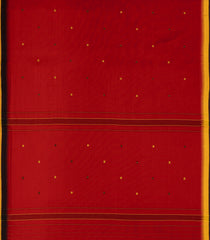 Crimson Handloom Bengal Cotton Saree With Contrast Border-BG1856
