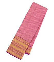 Dusty Pink Handloom Kanchipuram Silk Saree With Contrast Border-KA16310
