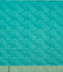 Aquamarine Woven Synthetic Viscose Saree With Printed Floral Motifs-BL4927