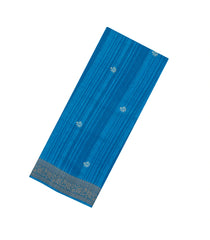 Blue Printed Synthetics Dola Silk Saree With Zari Lining & Jacquard Border-BL5351