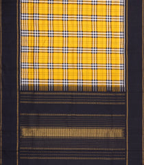 Yellow Handloom Korvai Kanchipuram Silk Saree With Multi Colour Checks-KA15852