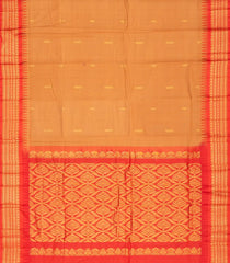 Mustard Woven Chirala Cotton Saree With Zari Buttas & Contrast Temple Border-CR1310
