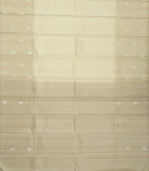 Cream Handloom Kanchipuram Silk Saree With Checks