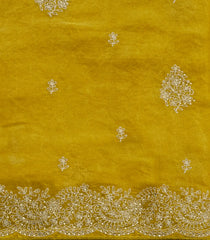 Mustard Woven Synthetic Blended Tissue Saree With Embroidered Motifs-EN2025