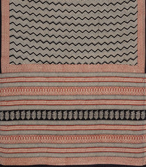 Black Printed Jaipur Cotton Saree With Floral Motifs-JC1871