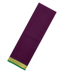 Burgundy Woven Mysore Silk Saree With Contrast Border-MS3713
