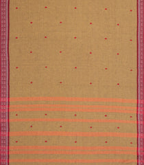 Beige Woven Bengal Cotton Saree With Buttas & Contrast Border-BG1875