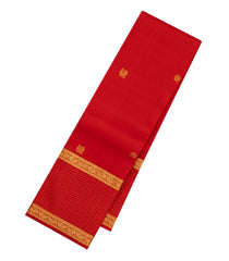 Red Handloom Kanchipuram Silk Saree With Annam Buttas-KA14112
