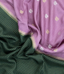 Lavender & Dark Green Woven Blended Viscose Half & Half Saree-BL5527