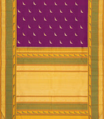 Magenta Handloom Korvai Kanchipuram Silk Saree With Parrot Buttas-KA15531