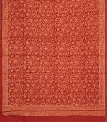 Crimson Printed Pure Silk Saree With Floral Motifs-PS0829