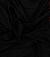 Black Woven Bengal Cotton Saree With Contrast Border-BG1754