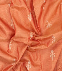 Peach Handloom Soft Tussar Silk Saree With Butats & Contrast Border-TU3743