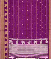 Magenta Printed Art Dola Silk Saree With Stripes & Printed Pallu-BL5765