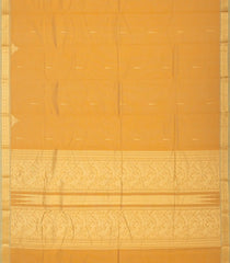 Sandal Handloom Kanchi Cotton Saree With Jasmine Bud Buttas