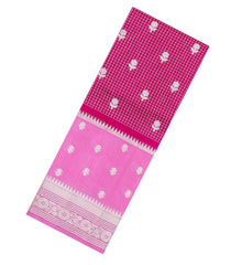 Magenta Woven Banarasi Poona Silk Saree With Checks & Buttas-BP1009