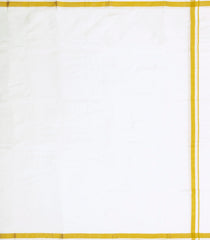 White Handloom Pure Silk 9 Yards Dhoti With 5 Yards Angavasthram-CD1542