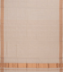 Taupe Handloom Kerala Cotton Saree With Zari Border-KEC1032