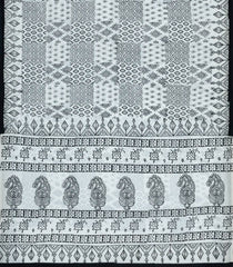 White Printed Jaipur Cotton Saree With Floral Motifs-JC1590