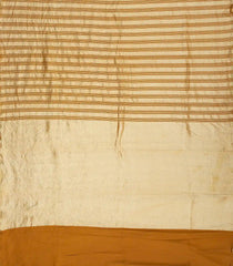 Oil Mustard Handwoven Banarasi Khadi Georgette Silk Saree With Zari Stripes-BE1726