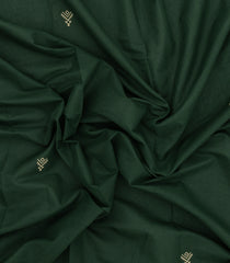 Dark Green Woven Chirala Cotton Saree With Printed Border & Pallu-CR1358