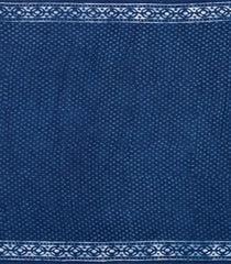 Indigo Printed Jaipur Cotton Saree With Floral Motifs-JC1514