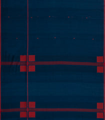 Teal Handloom Bengal Cotton Saree With Buttas & Contrast Border-BG1973