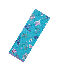 Sky Blue Printed Pure Satin Silk Saree With Floral Motifs-PS0949