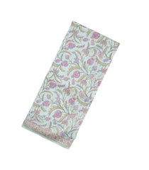 Steel Blue Woven Chanderi Cotton Saree With Printed Floral Motifs-CC1316