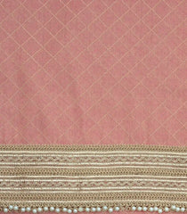 Peach Woven Synthetic Blended Saree With Embroidered Motifs-EN2048