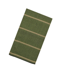 Sage Green Woven Bengal Cotton Saree With Stripes & Contrast Pallu-BG1896