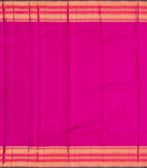 Maroon Handloom Korvai Kanchipuram Silk Saree With Zari Stripes & Contrast Border-KA12670