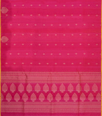 Hot Pink Handloom Soft Tussar Silk Saree With Floral Buttas-TU3754