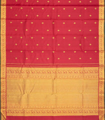 Peach Handloom Kanchipuram Silk Saree With Meena Buttas-KA12719
