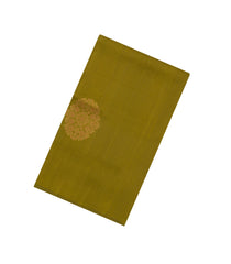 Olive Green Handloom Soft Silk Saree With Floral Motifs & Zari Pallu-SO4411