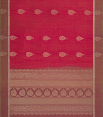 Pink Handloom Silk Cotton Saree With Annam Buttas-SC4524