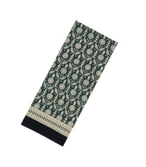Bottle Green Printed Jaipur Cotton Saree With Printed Floral Motifs-JC1914