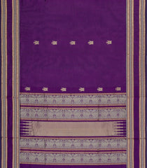 Purple Handloom Silk Cotton Saree With Buttas-SC4330
