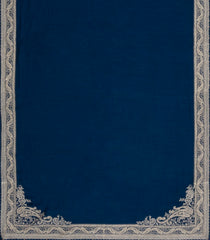 Indigo Woven Art Crepe Saree With Floral Embroidered Border-BL4977