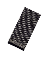 Black Woven Jaipur Cotton Saree With Printed Triangle Motifs-JC1429