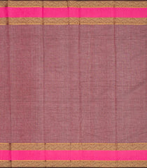 Maroon Handloom Kanchi Cotton Saree With Checks & Annam Buttas